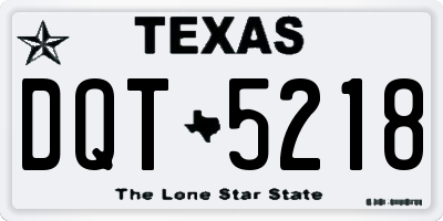TX license plate DQT5218