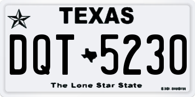 TX license plate DQT5230
