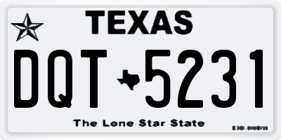 TX license plate DQT5231