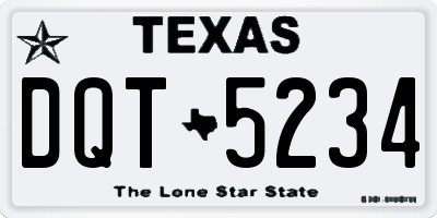 TX license plate DQT5234