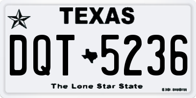 TX license plate DQT5236