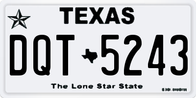 TX license plate DQT5243
