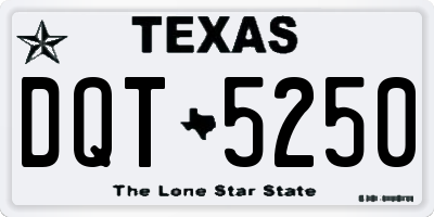 TX license plate DQT5250