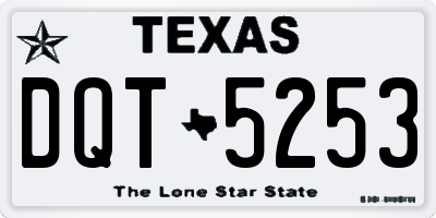 TX license plate DQT5253