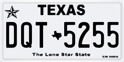 TX license plate DQT5255