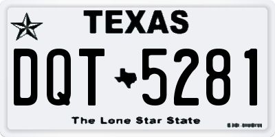 TX license plate DQT5281