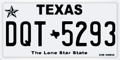 TX license plate DQT5293