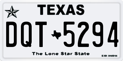 TX license plate DQT5294