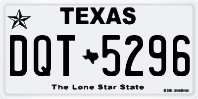 TX license plate DQT5296