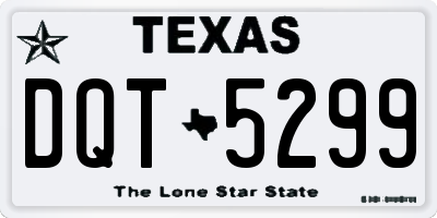 TX license plate DQT5299