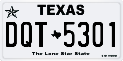 TX license plate DQT5301