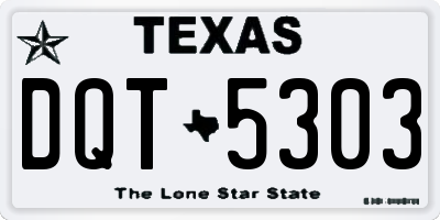 TX license plate DQT5303