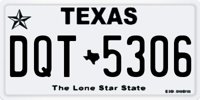 TX license plate DQT5306
