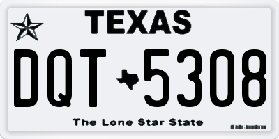 TX license plate DQT5308