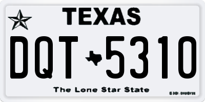 TX license plate DQT5310