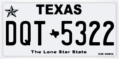 TX license plate DQT5322