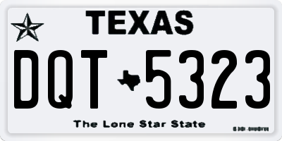 TX license plate DQT5323