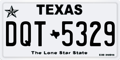 TX license plate DQT5329