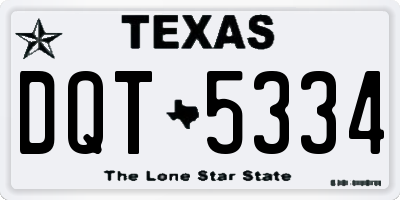 TX license plate DQT5334