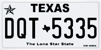 TX license plate DQT5335