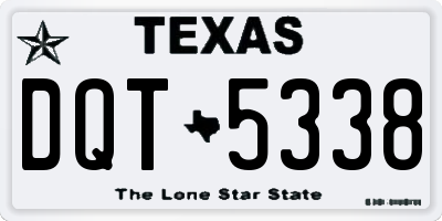 TX license plate DQT5338