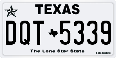 TX license plate DQT5339