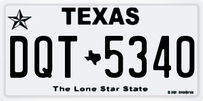 TX license plate DQT5340