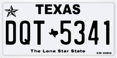 TX license plate DQT5341