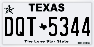 TX license plate DQT5344