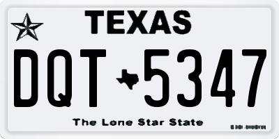 TX license plate DQT5347