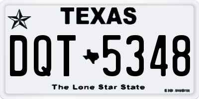 TX license plate DQT5348