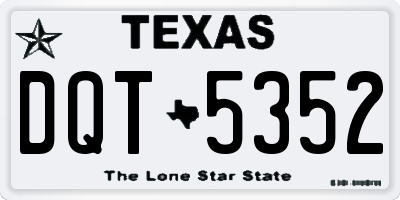 TX license plate DQT5352