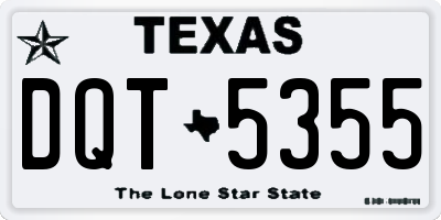TX license plate DQT5355