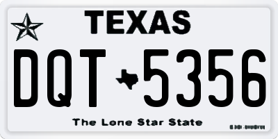 TX license plate DQT5356