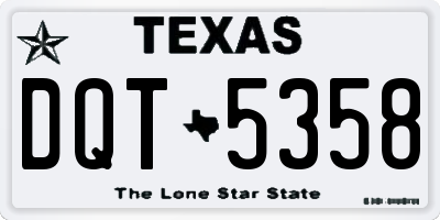 TX license plate DQT5358