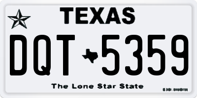 TX license plate DQT5359
