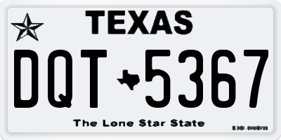 TX license plate DQT5367
