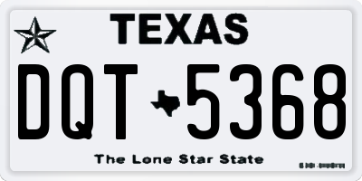 TX license plate DQT5368