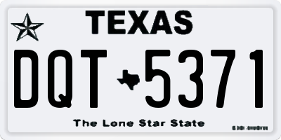 TX license plate DQT5371