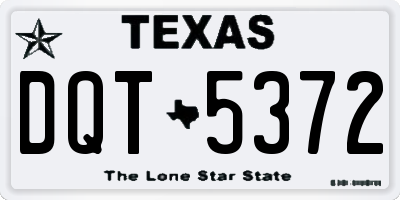 TX license plate DQT5372