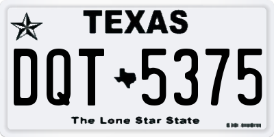 TX license plate DQT5375