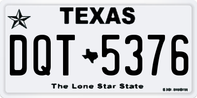 TX license plate DQT5376