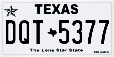 TX license plate DQT5377