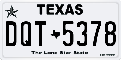 TX license plate DQT5378