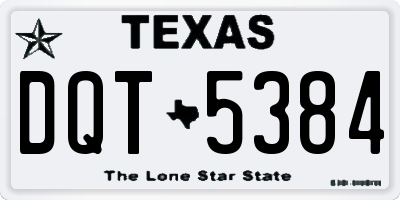 TX license plate DQT5384
