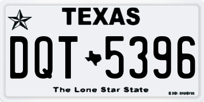 TX license plate DQT5396
