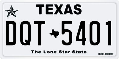 TX license plate DQT5401