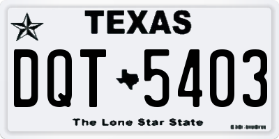 TX license plate DQT5403