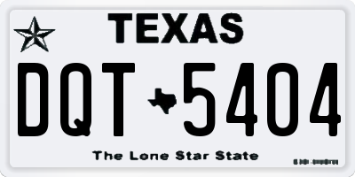 TX license plate DQT5404