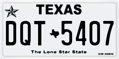 TX license plate DQT5407